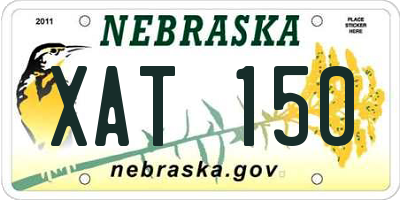 NE license plate XAT150