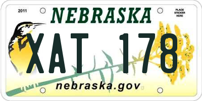 NE license plate XAT178