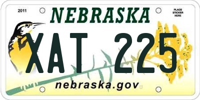 NE license plate XAT225