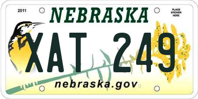 NE license plate XAT249