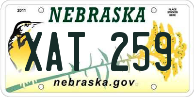 NE license plate XAT259