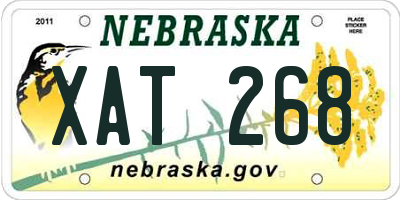 NE license plate XAT268