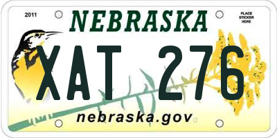 NE license plate XAT276