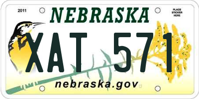 NE license plate XAT571