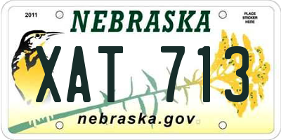 NE license plate XAT713