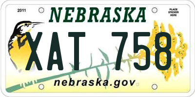NE license plate XAT758