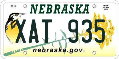 NE license plate XAT935