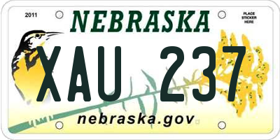 NE license plate XAU237