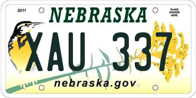 NE license plate XAU337