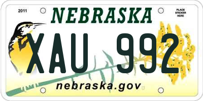 NE license plate XAU992