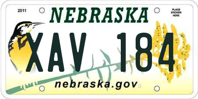 NE license plate XAV184