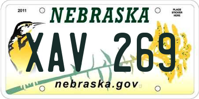 NE license plate XAV269