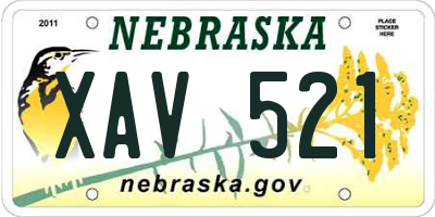 NE license plate XAV521