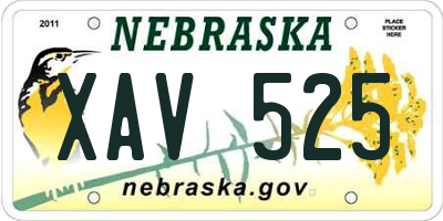 NE license plate XAV525