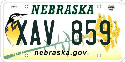 NE license plate XAV859