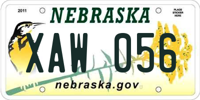 NE license plate XAW056