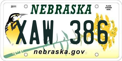 NE license plate XAW386