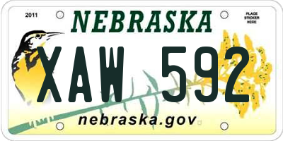 NE license plate XAW592