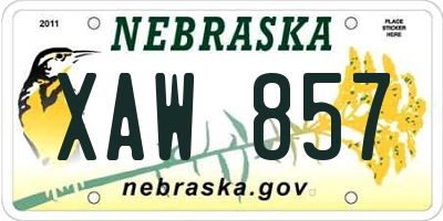 NE license plate XAW857