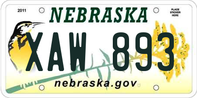 NE license plate XAW893