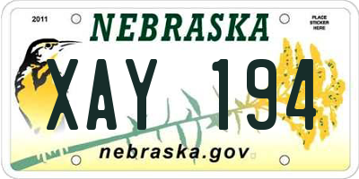 NE license plate XAY194