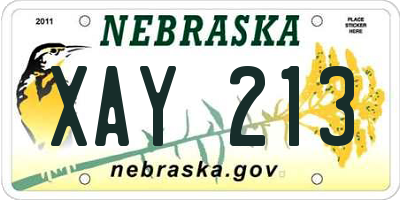 NE license plate XAY213