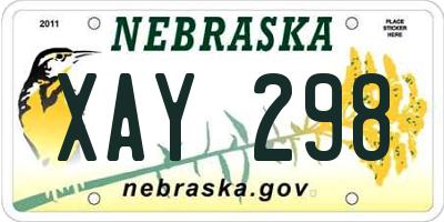 NE license plate XAY298