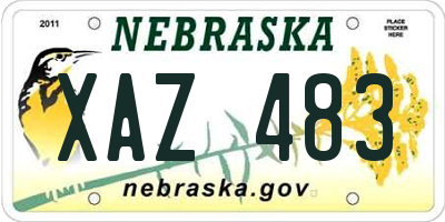 NE license plate XAZ483