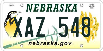 NE license plate XAZ548