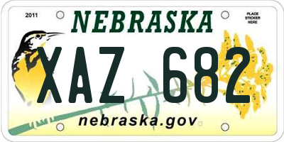 NE license plate XAZ682