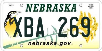 NE license plate XBA269
