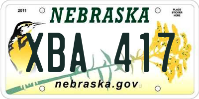 NE license plate XBA417