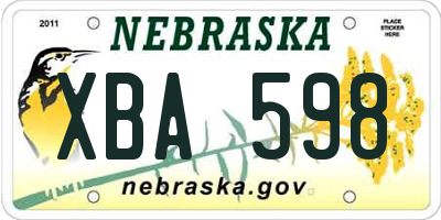 NE license plate XBA598