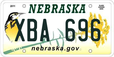 NE license plate XBA696
