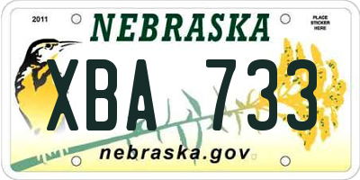 NE license plate XBA733