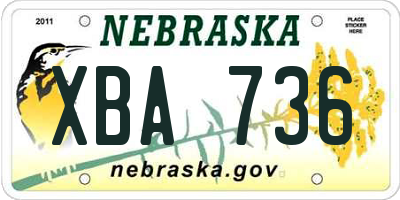 NE license plate XBA736