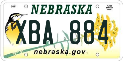 NE license plate XBA884