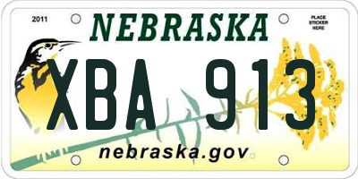NE license plate XBA913