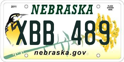 NE license plate XBB489