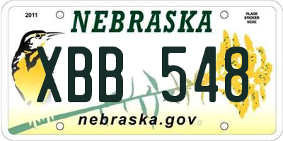 NE license plate XBB548
