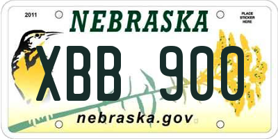 NE license plate XBB900