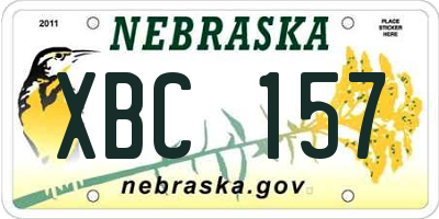 NE license plate XBC157