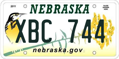 NE license plate XBC744