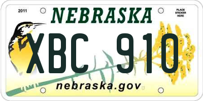 NE license plate XBC910