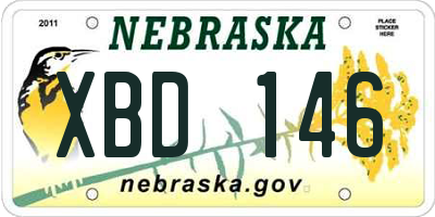 NE license plate XBD146