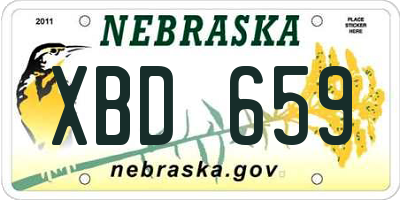NE license plate XBD659
