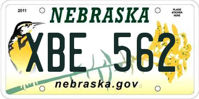 NE license plate XBE562
