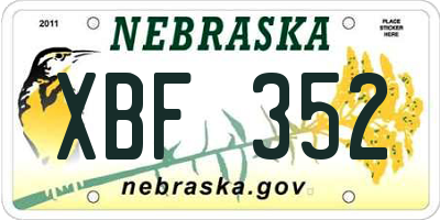 NE license plate XBF352
