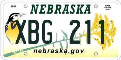 NE license plate XBG211