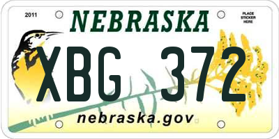 NE license plate XBG372